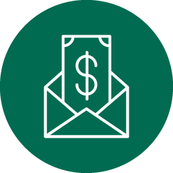 icon money on envelope